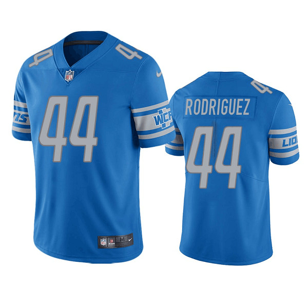 Men's Detroit Lions #44 Malcolm Rodriguez Blue Vapor Untouchable Limited Stitched Jersey